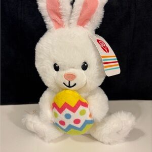 American Greetings White and Pink Bunny with Easter Egg